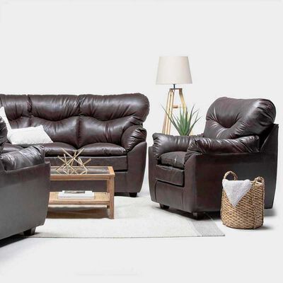 Imagen 2 del producto Juego de Living Almore Belén Sofá 3 Cuerpos + Dos Sillones 1 Cuerpo Café