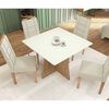 Juego de Comedor Yardas Pizza 4 Sillas Off White
