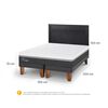 Cama Europea CIC Base Dividida King Ortopedic Advance + Respaldo Milan Negro