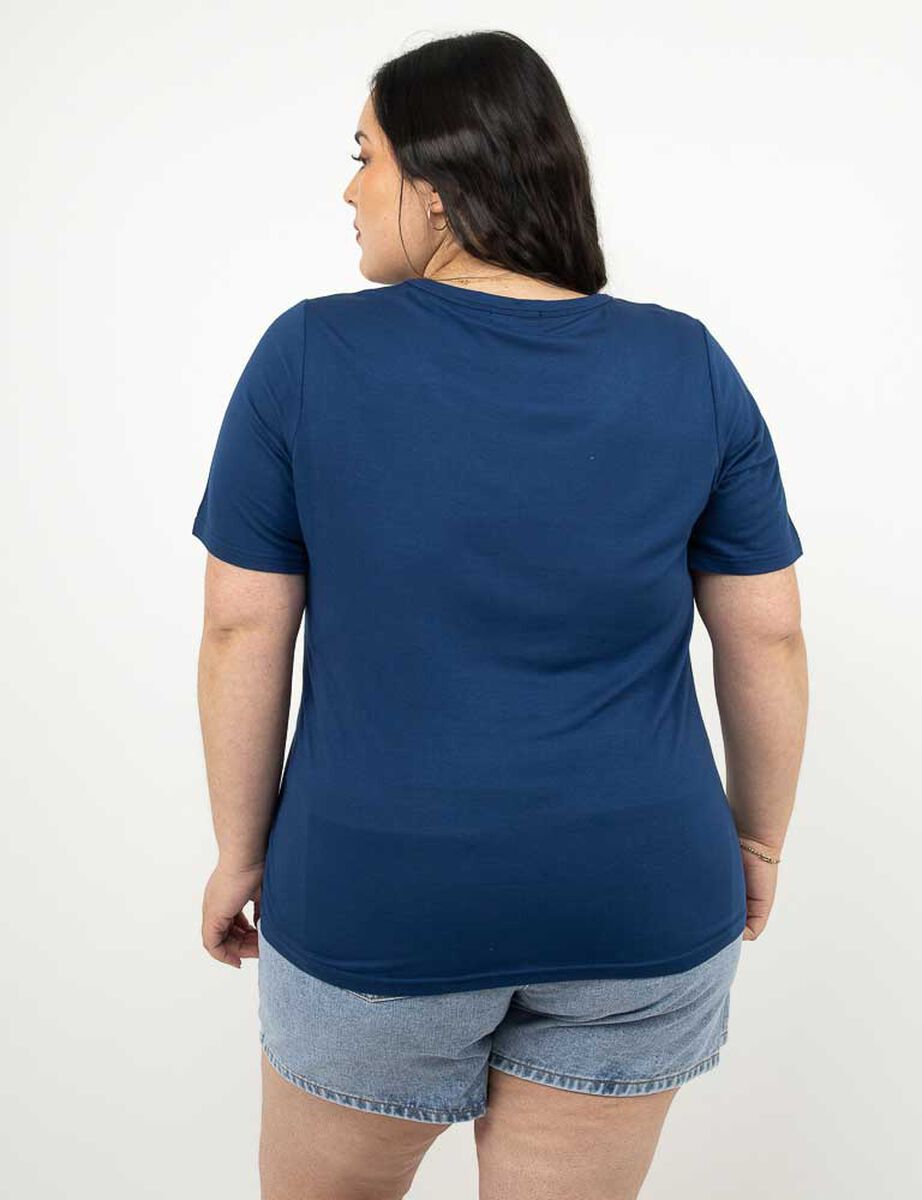 Polera Con Estampado Manga Corta Mujer Extralindas