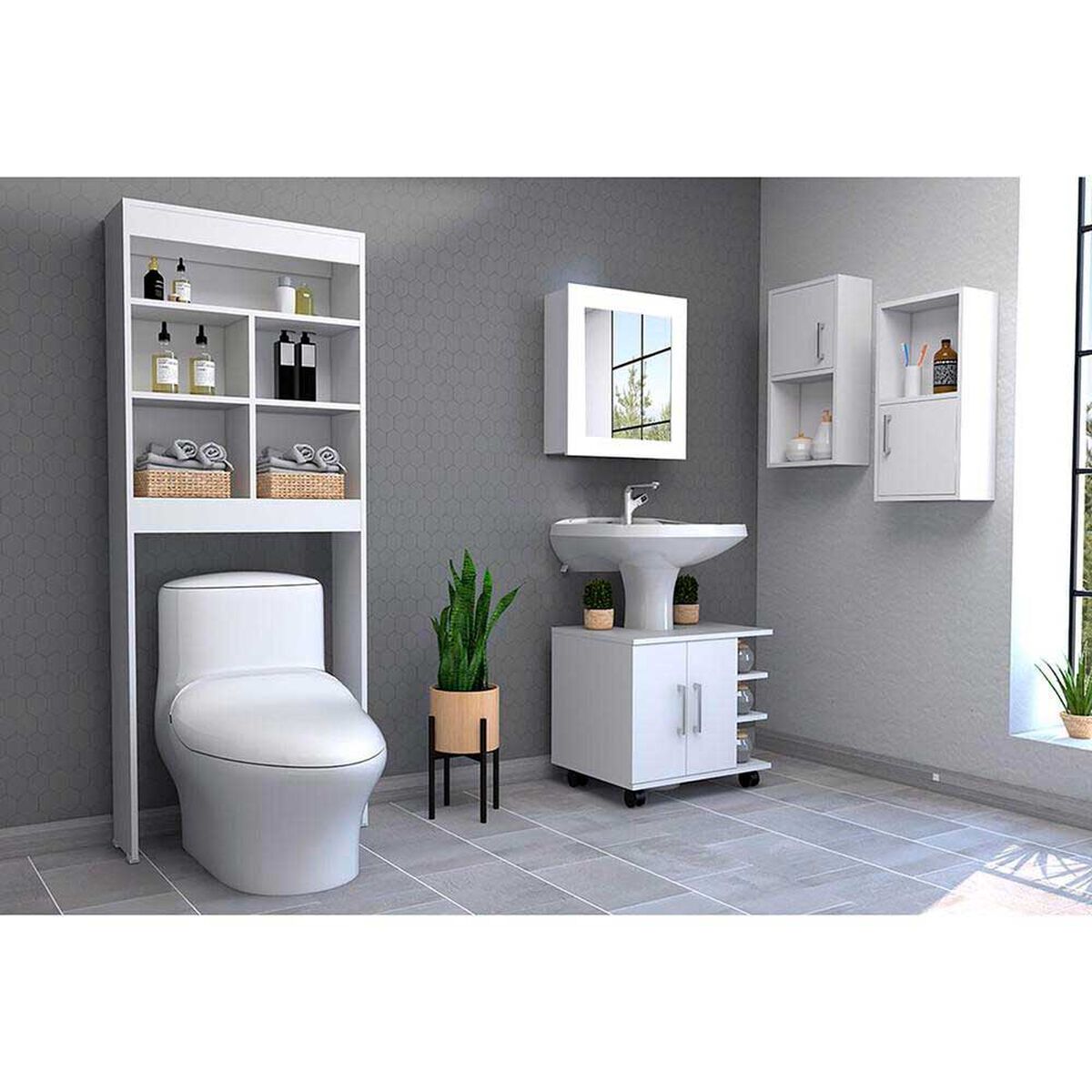 Botiqu&iacute;n + Optimizadores Lavamanos + Ba&ntilde;o + Auxiliar X2 TuHome Big Bath