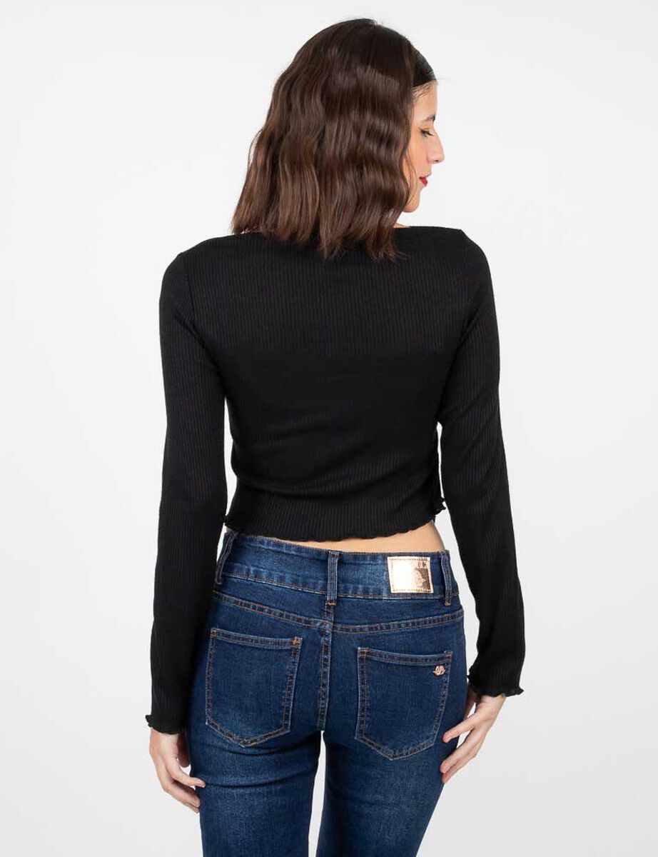 Polera Asim&eacute;trica Manga Larga Mujer Fiorucci