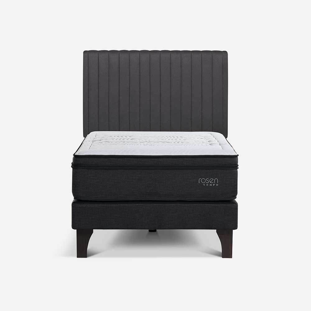 Cama Europea Rosen 1.5 Plazas Tempo + Respaldo Lucio