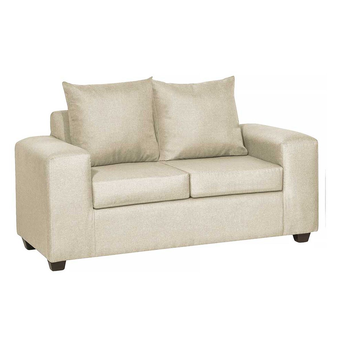 Juego de Living Innovamuebles Kahlo Sofá 2 Cuerpos + Dos Pouf 1 Cuerpo Beige