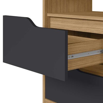 Imagen 2 del producto Velador VekkaHome Sole 2 Cajones Café Negro