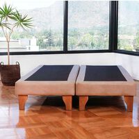 Base Europea Dividida Latam Home 2 Plazas Zen Cuero Beige