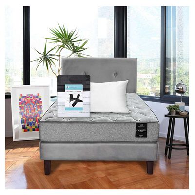 Imagen 1 del producto Cama Europea Latam Home 1,5 Plazas Cannon Gris