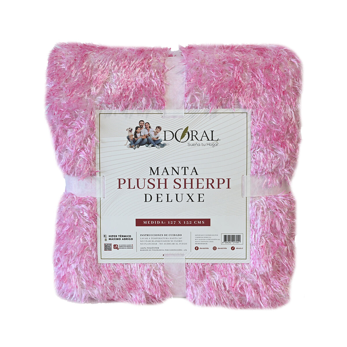Manta Plush Sherpi Deluxe 127X152 Fucsia