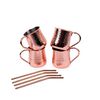 Set 4 Vasos Simplit Moscow Mule Mojito 500 Ml + Bombilla