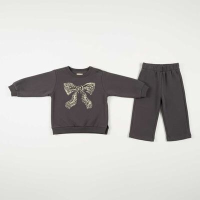 Conjunto Polerón+Pantalón Chess Baby Grafito, Rosado