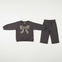 Conjunto Polerón+Pantalón Chess Baby Grafito, Rosado