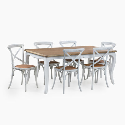 Imagen 1 del producto Juego de Comedor Spazzio Vittoria Blanco 6 Sillas