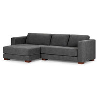 Sofá Seccional Izquierdo Rosen Copeland 3 Cuerpos Grafito