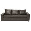 Juego de Living Innovamuebles Kahlo Sofá 3 Cuerpos + Dos Pouf 1 Cuerpo Café Oscuro