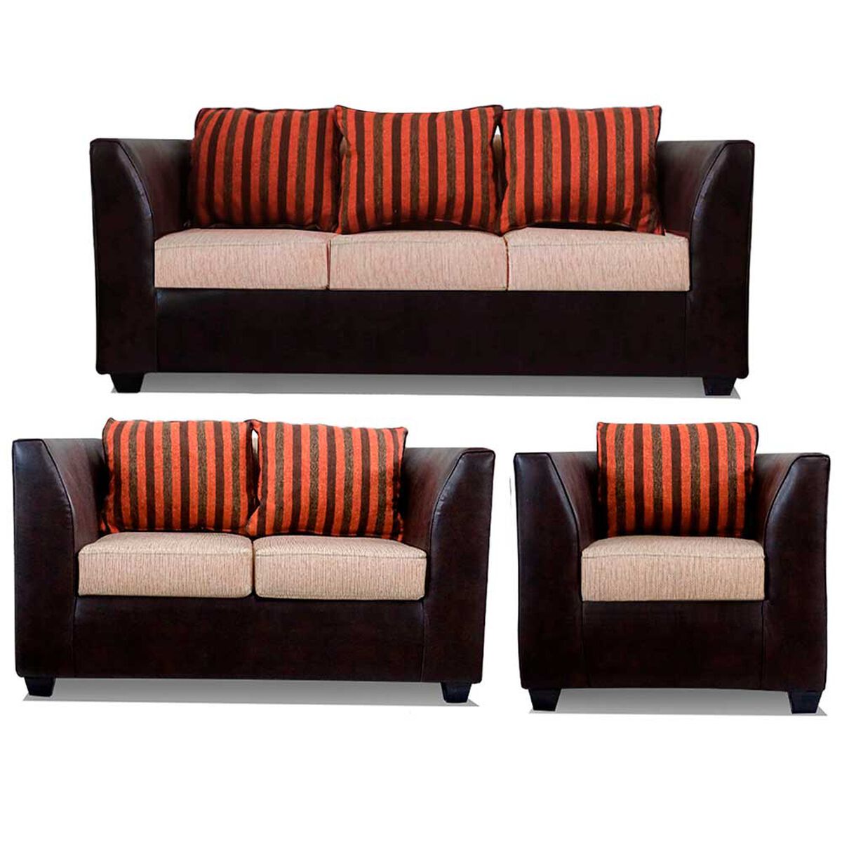 Juego de Living Elegant Detail Valentino Sofá 3 Cuerpos + Sofá 2 cuerpos + Sillón 1 Cuerpo Beige