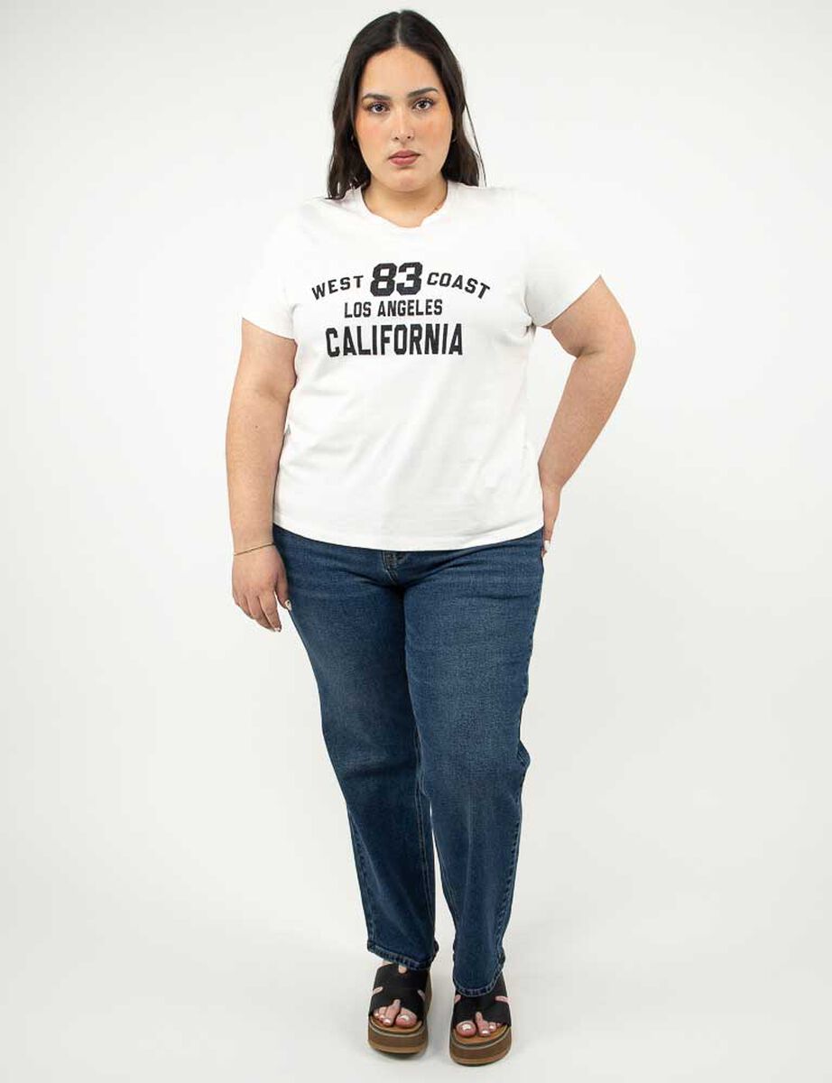 Polera Con Estampado Manga Corta Mujer Extralindas