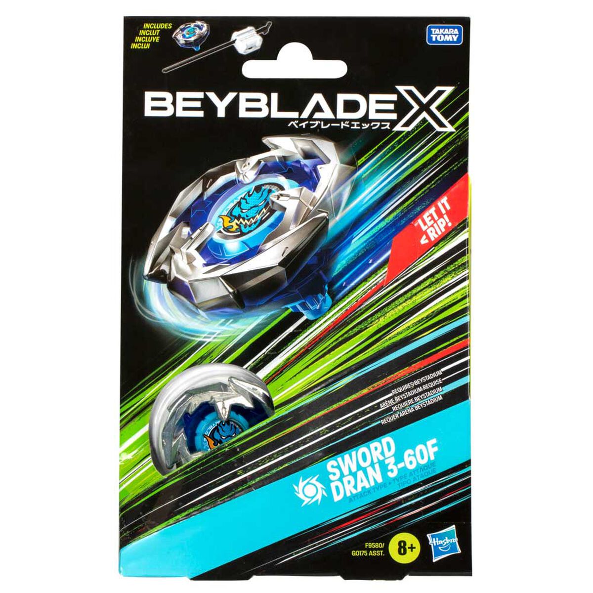 Trompo Beyblade X Kit Inicial Sword Dran 3-60F