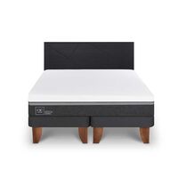 Cama Europea CIC Base Dividida 2 Plazas Ortopedic Advance + Respaldo Villarrica Negro