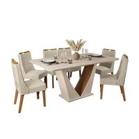 Juego de Comedor Altavision Dalila Frej 6 Sillas Blanco