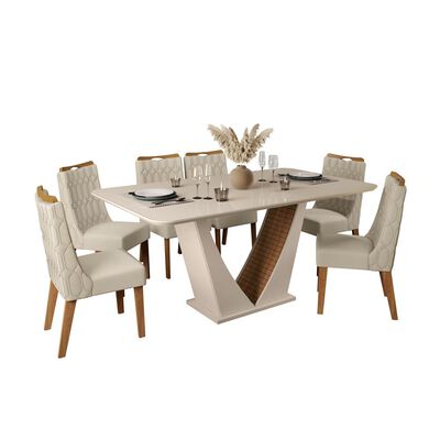 Juego de Comedor Altavision Dalila Frej 6 Sillas Blanco