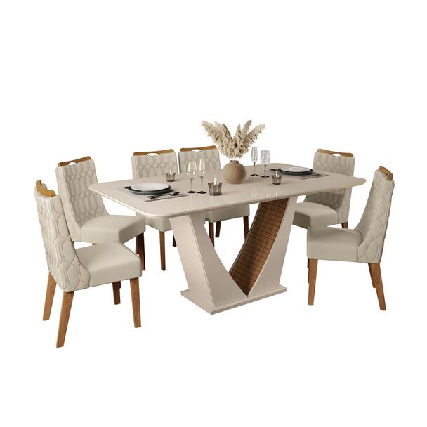 Juego de Comedor Altavision Dalila Frej 6 Sillas Blanco