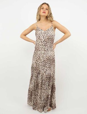 Imagen 2 del producto Vestido Maxi Sin Mangas Mujer Icono Animal, Celeste, Negro