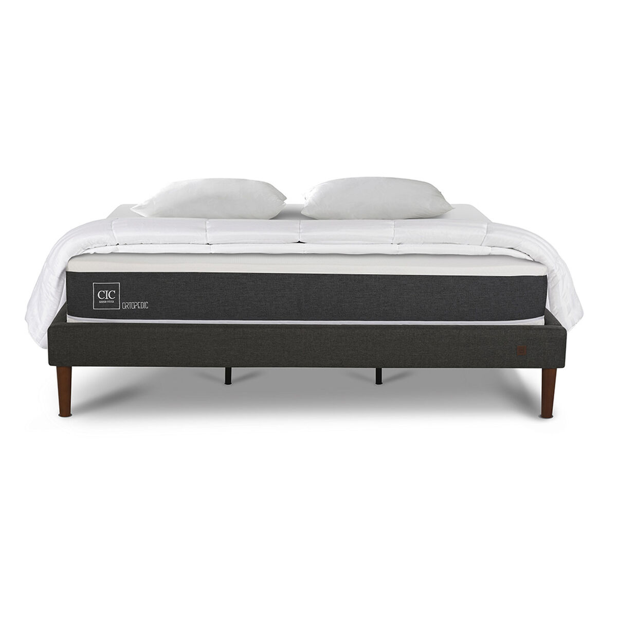 Cama Europea CIC King New Ortopedic + Almohadas ´+ Plumón