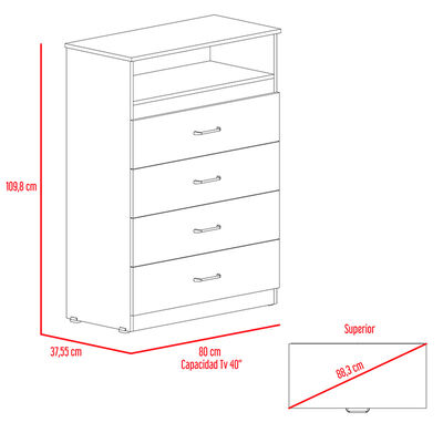 Imagen 2 del producto Set Clóset 2 Puertas + Cómoda 4 Cajones