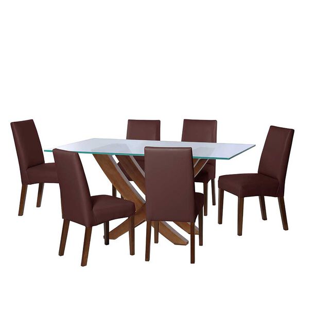 Juego de Comedor Latam Home Alicante 6 Sillas Chocolate