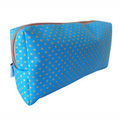 Imagen 1 del producto Cosmetiquero Rectangular Pequeño Celeste con Puntos