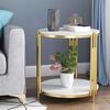 Mesa Lateral de Metal Ankara Store Italy Blanco Dorado