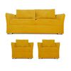 Juego de Living Elegant Detail Atlanta   Sofá 3 Cuerpos + Dos Sillones 1 Cuerpo Oro