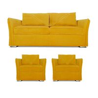 Juego de Living Elegant Detail Atlanta Sofá 3 Cuerpos + Dos Sillones 1 Cuerpo Oro