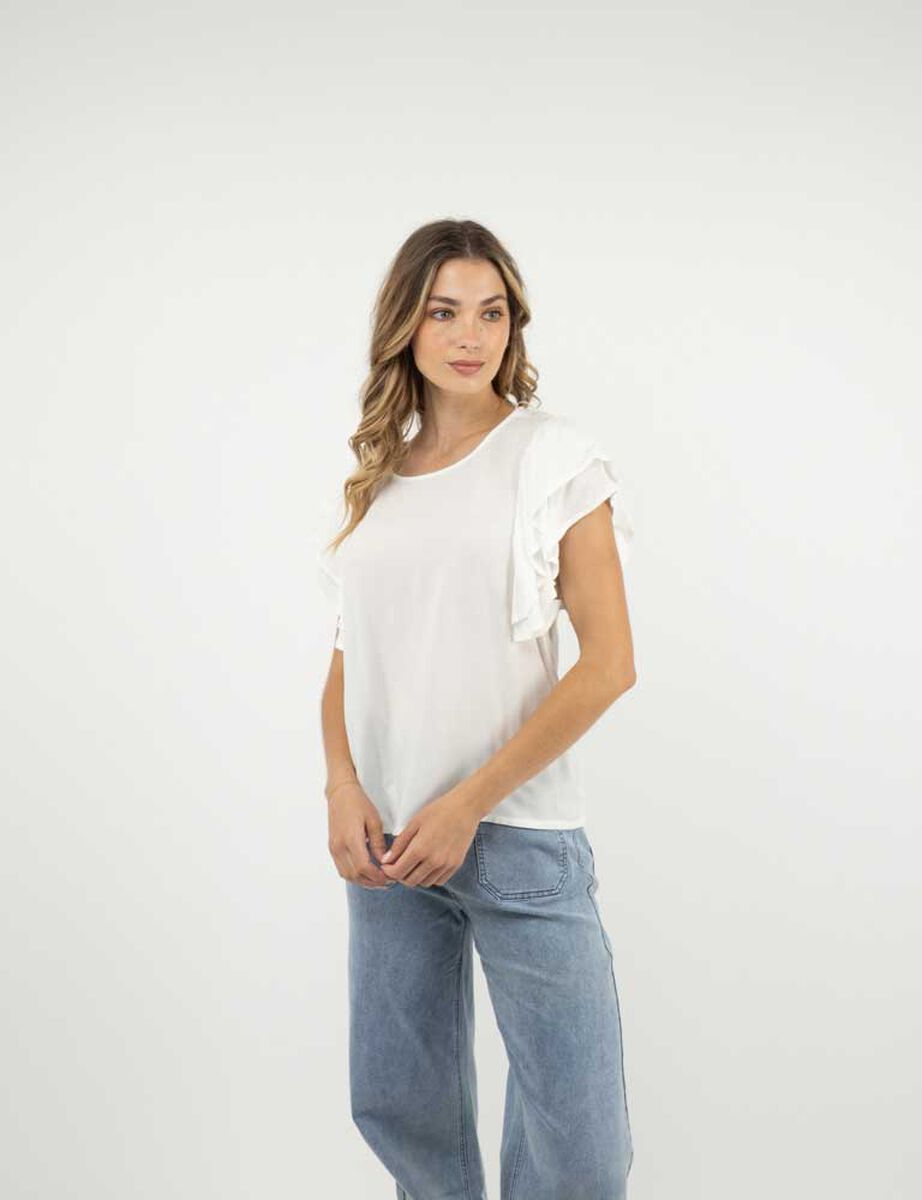 Polera Manga Corta Vuelos Mujer Zibel