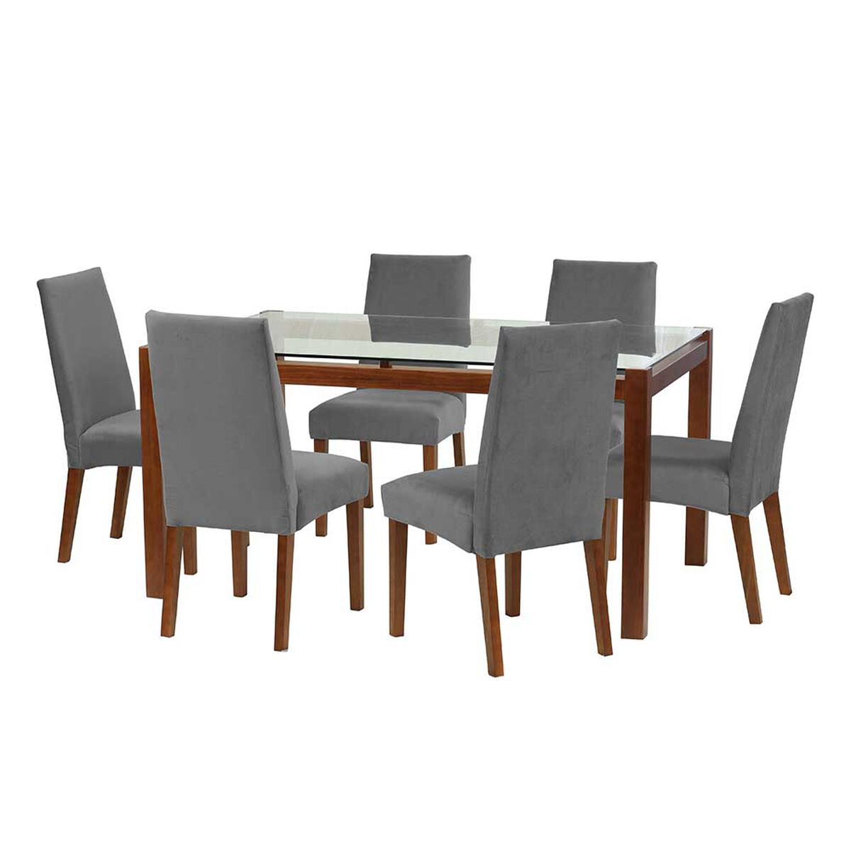 Juego de Comedor Latam Home Barcelona 6 Sillas Gris