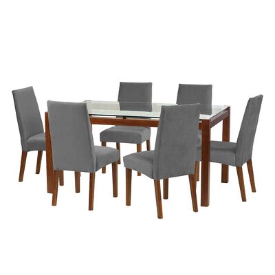 Juego de Comedor Latam Home Barcelona 6 Sillas Gris