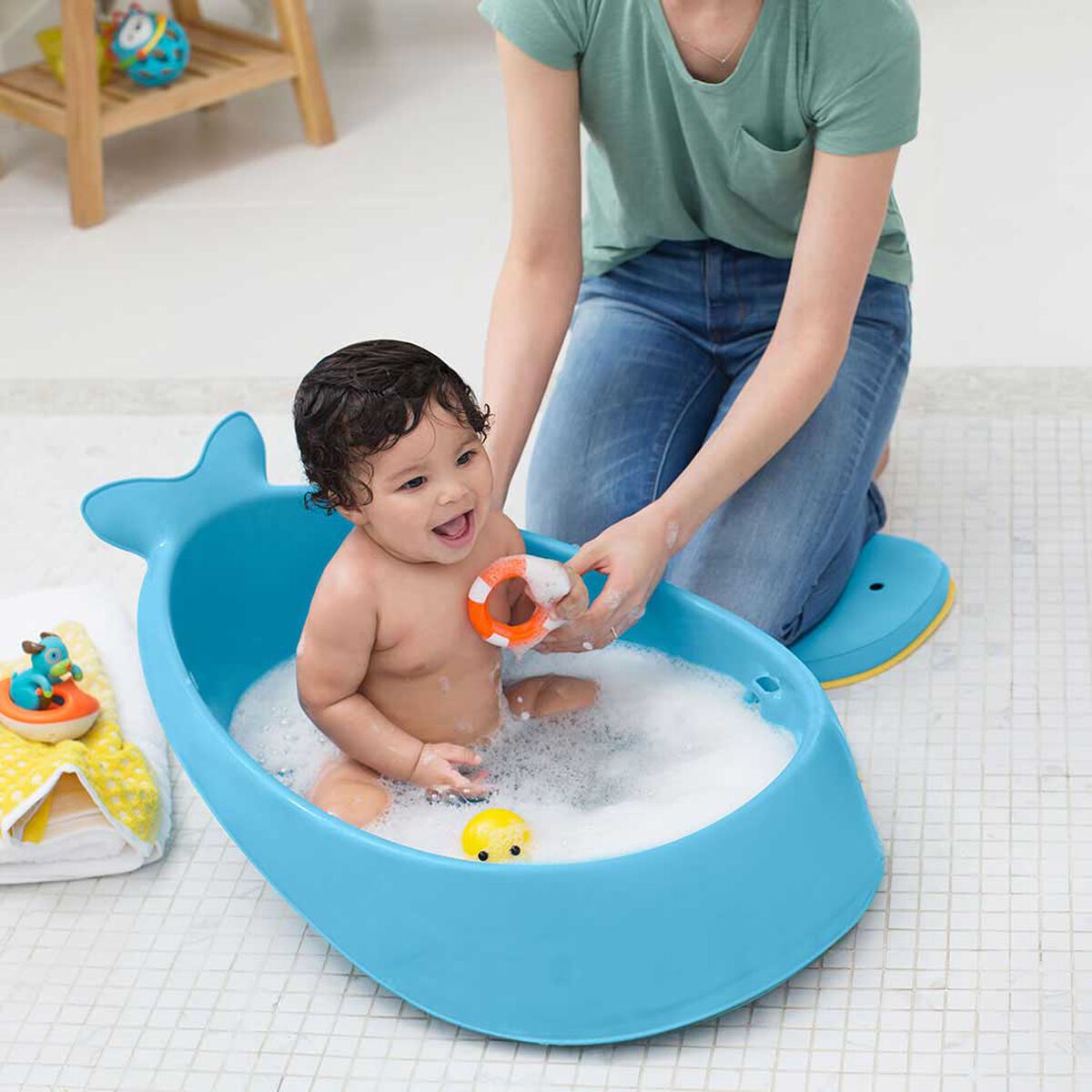 Bañera Tina Moby 3 Etapas Verde Skip Hop