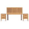Cama Europea Rosen Base Dividida 2 Plazas Tempo + Respaldo + 2 Veladores Charles