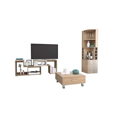 Imagen 2 del producto Combo Bar Esquinero + Rack Extensible TV40 + Mesa de Centro TuHome Beijing Rovere