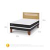 Cama Europea CIC 2 Plazas Ortopedic + Respaldo Munich Mostaza