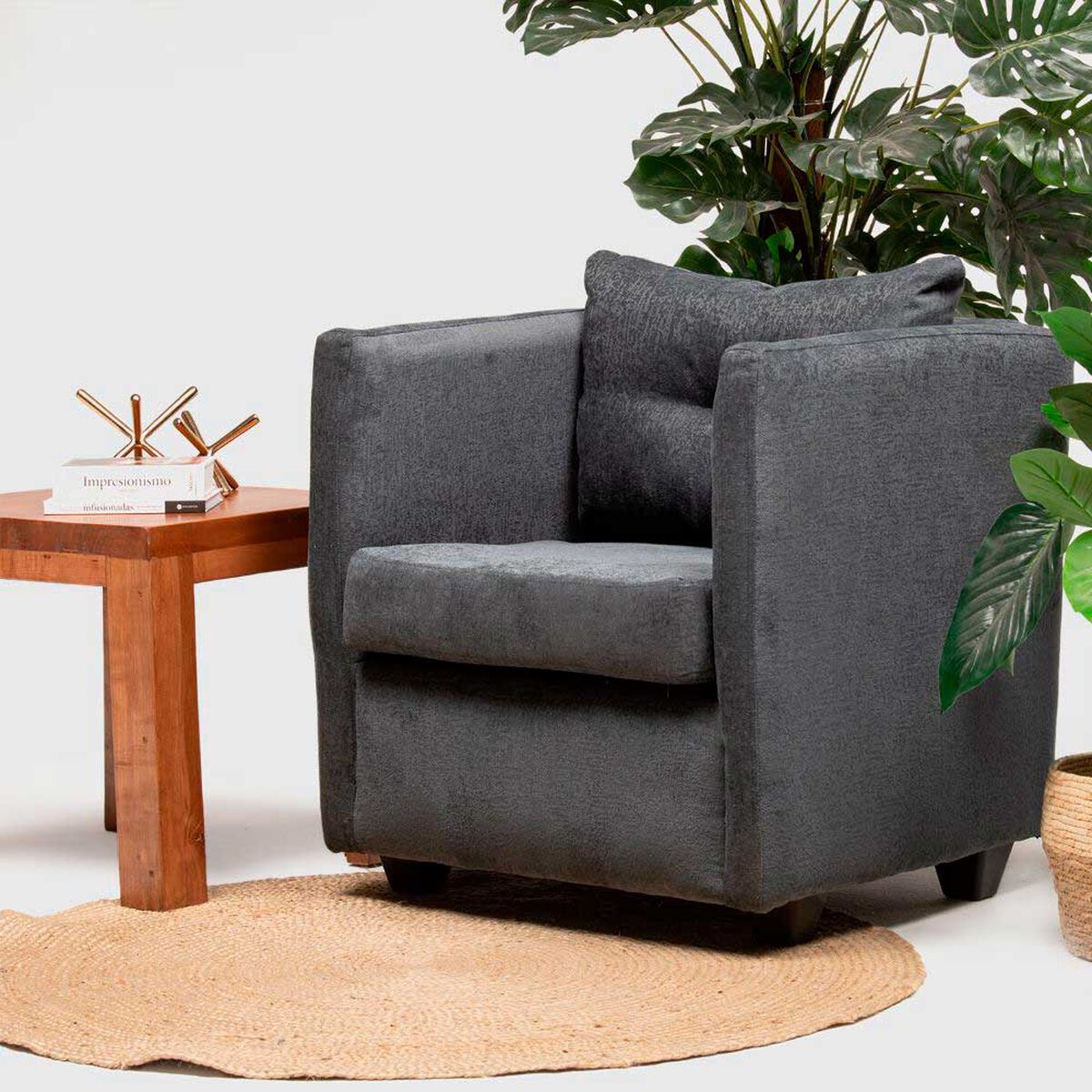 Poltrona Cabsur Caburga Tela Gris