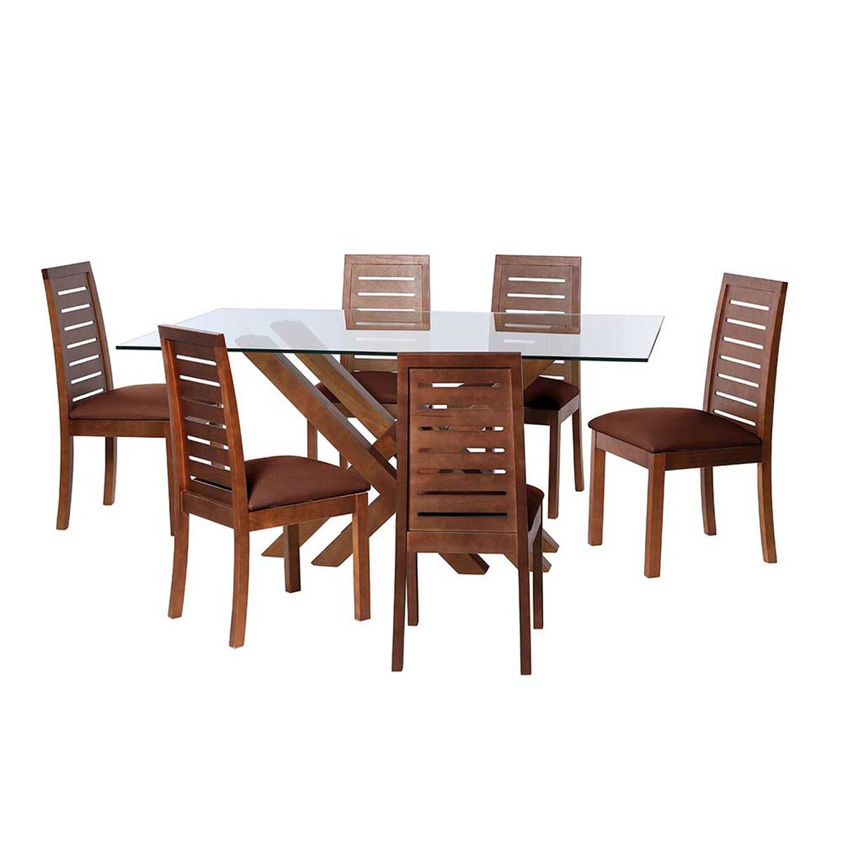 Juego de Comedor Latam Home Merida 6 Sillas Chocolate