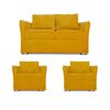Juego de Living Elegant Detail Atlanta Sofá 2 Cuerpos + Dos sillones 1 Cuerpo Oro
