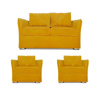 Imagen 1 del producto Juego de Living Elegant Detail Atlanta Sofá 2 Cuerpos + Dos sillones 1 Cuerpo Oro