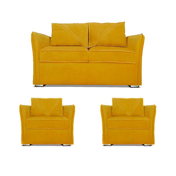 Juego de Living Elegant Detail Atlanta Sofá 2 Cuerpos + Dos sillones 1 Cuerpo Oro