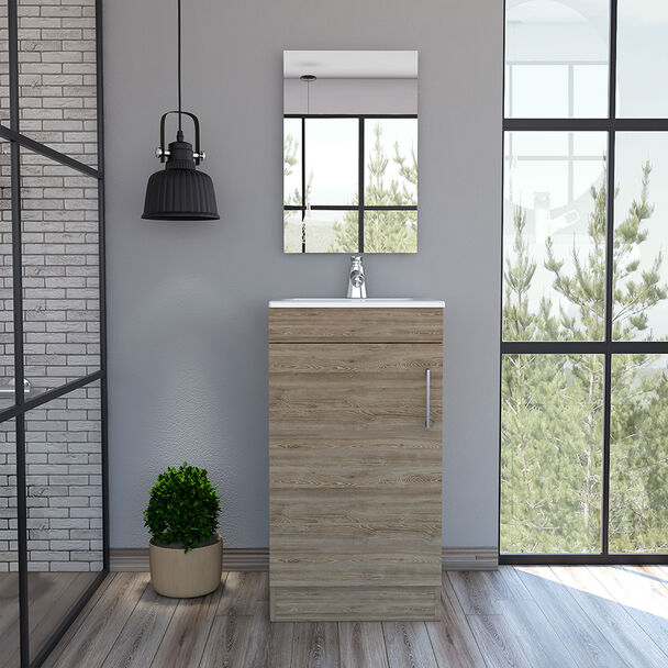 Combo Mueble Lavamanos Madrid + Espejo Bolonia TuHome