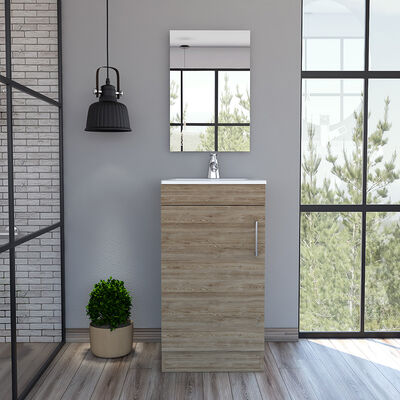 Imagen 1 del producto Combo Mueble Lavamanos Madrid + Espejo Bolonia TuHome