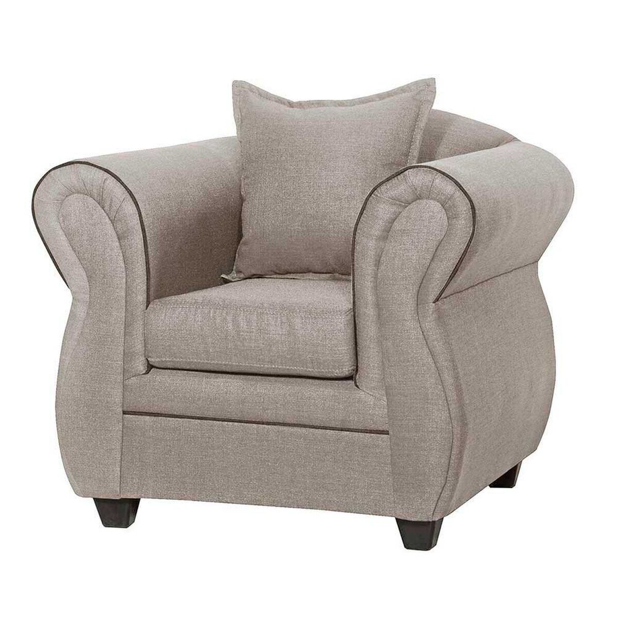 Juego de Living Black Factory Emili Sof&aacute; 3 Cuerpos + Dos Sillones 1 Cuerpo Beige