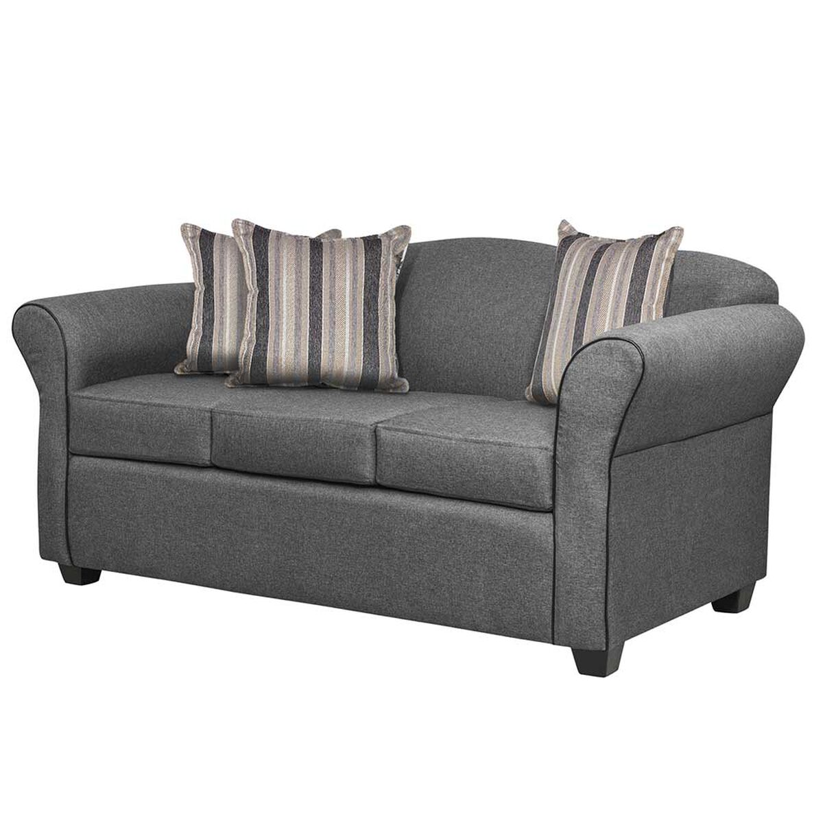 Sofá Innovamuebles Ducal Tela 3 Cuerpos Gris Oscuro