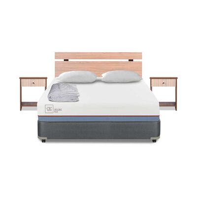 Cama Americana CIC Full Excellence + Respaldo + 2 Veladores + Almohada + Plumón